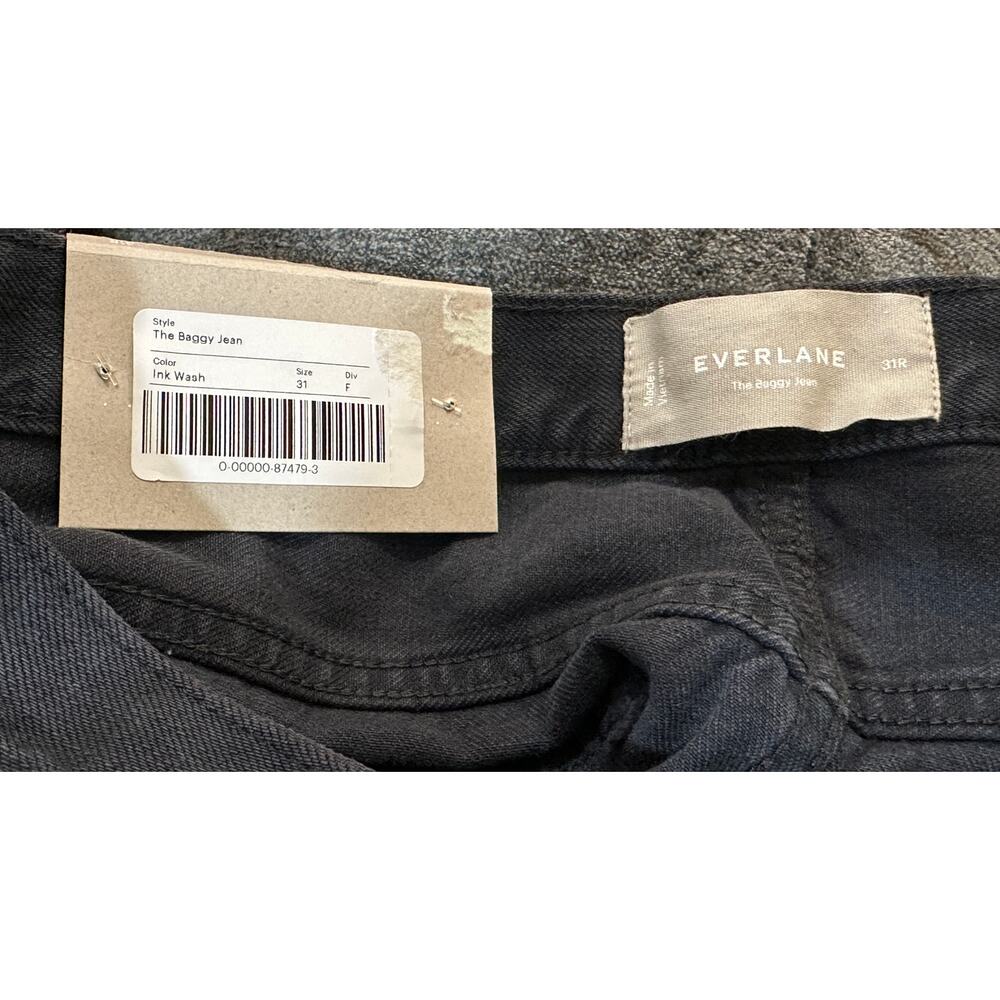 Everlane Women's The OG Baggy Jean Ink Wash Black Denim Size 31 R NWT High Rise - Picture 13 of 15